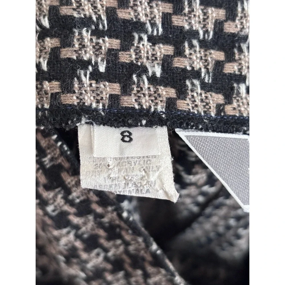 Vintage Diane von Furstenberg Tweed Pencil Skirt Womens 8 Medium Black Tan‎